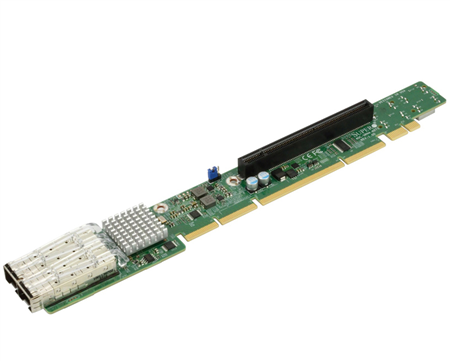 1U Ultra Riser 2-port 25GbE SFP28 Mellanox ConnectX-4 Lx EN, 1 PCI-E 3.0 x16 (internal), 4 NVMe ports.