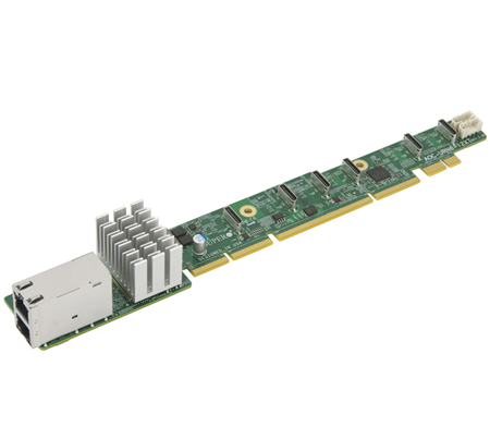 1U Ultra Riser with 2 10Gbase-T and 6 NVMe ports